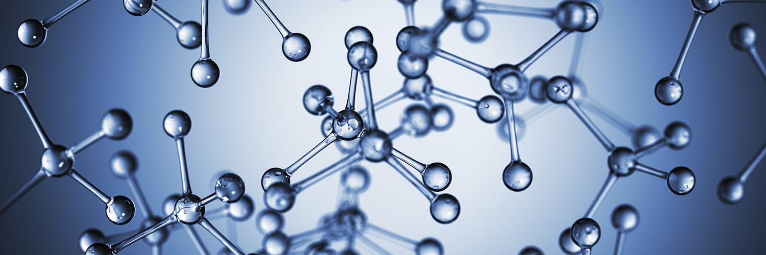 A stylized visualization of a molecule